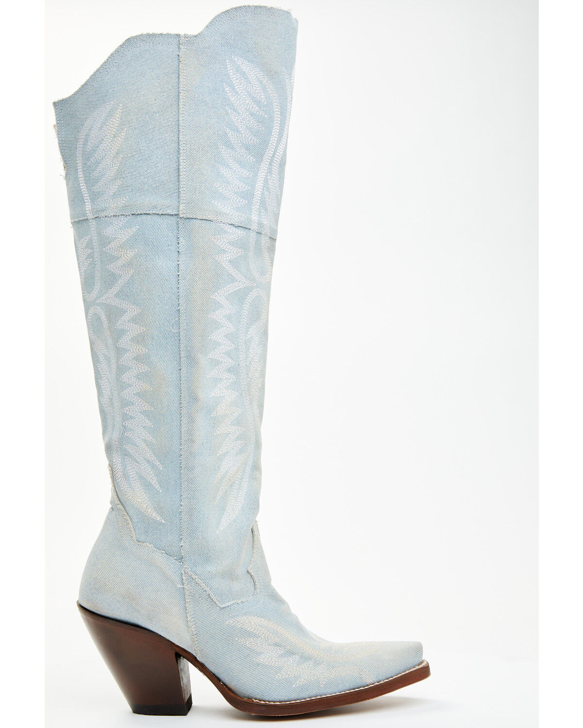Image #2 - Dan Post Women's Denim Tall Western Boots - Snip Toe, Blue, hi-res