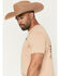 Image #3 - Rock & Roll Denim Men's Bronco Rider Short Sleeve Graphic T-Shirt, Tan, hi-res