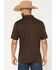 Image #4 - RANK 45&reg; Men's Rigged Solid Zipper Polo, Brown, hi-res