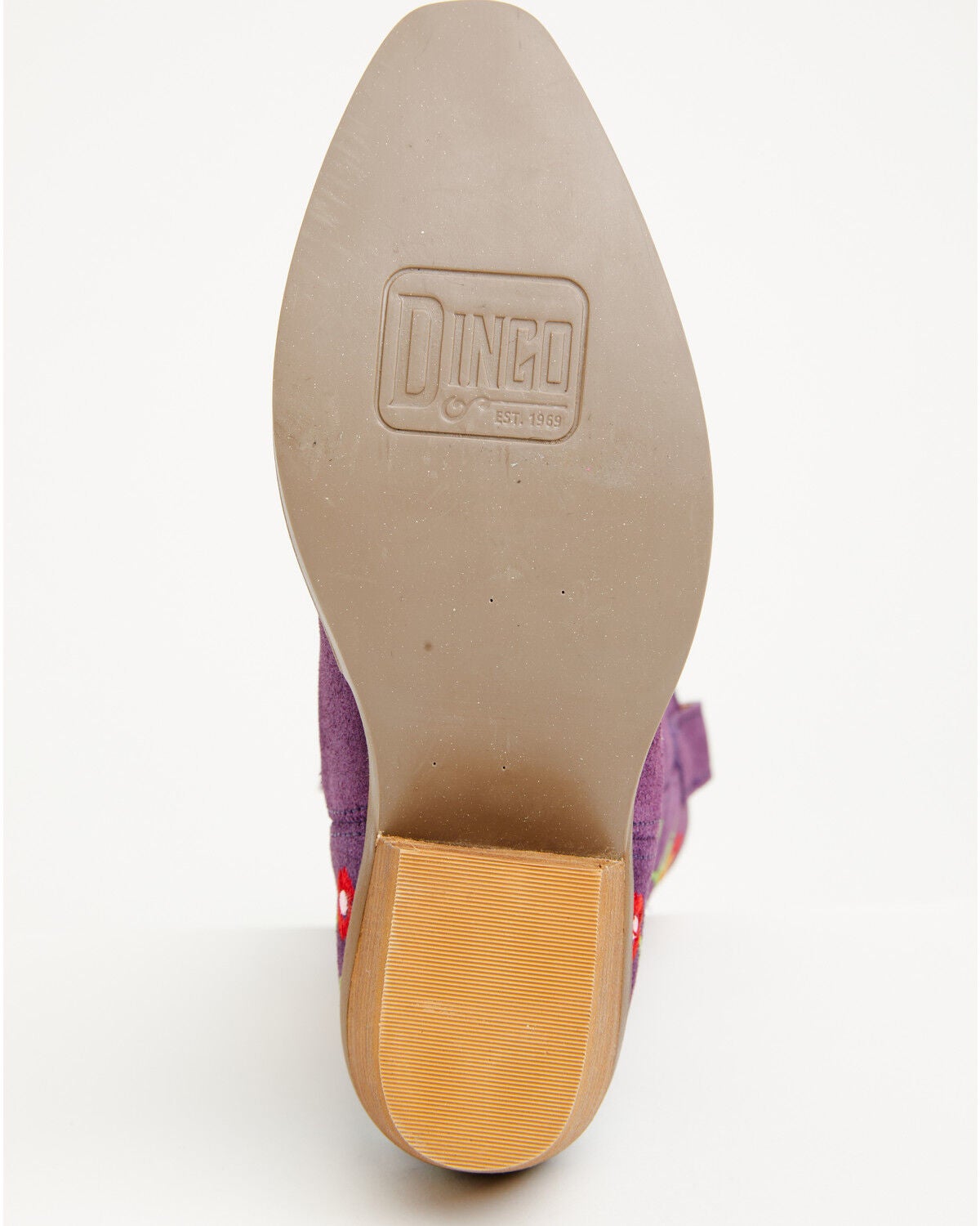 Image #7 - Dingo Girls' Flower Power Suede Western Boots - Snip Toe, Purple, hi-res