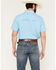 Image #4 - Rock & Roll Denim Men's Tek Core tripe Print Short Sleeve Button-Down Stretch Western Shirt, Blue, hi-res