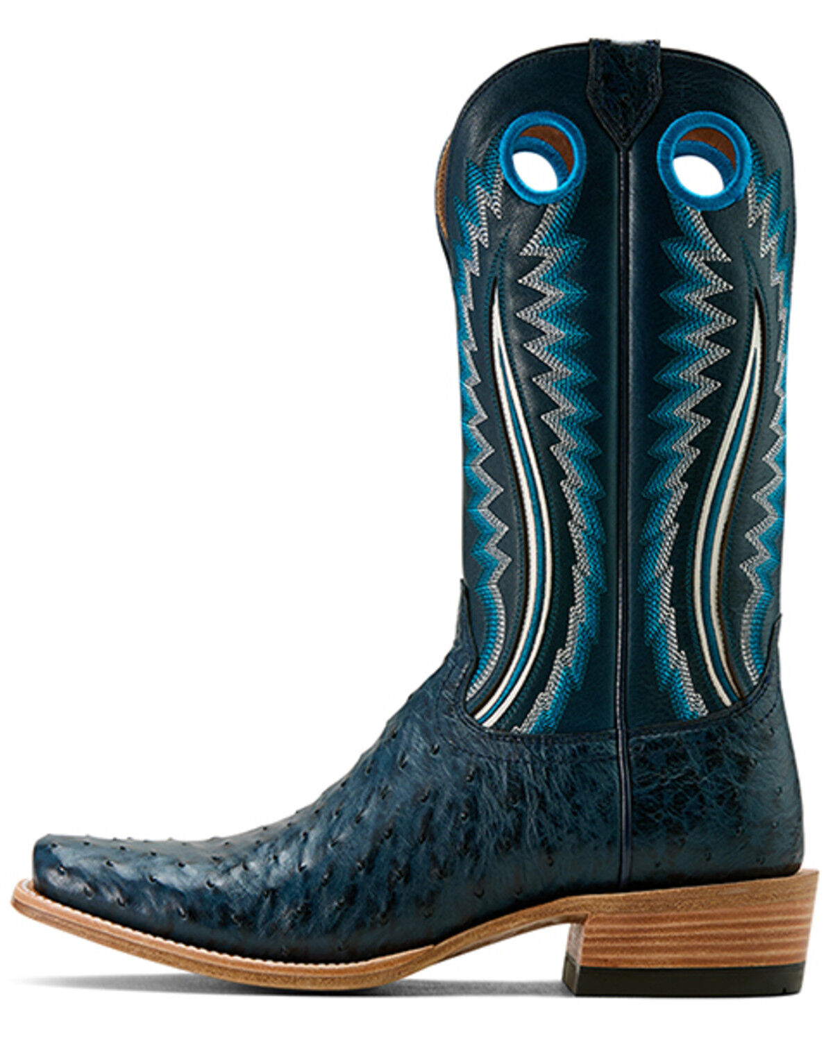 Image #2 - Ariat Men's Exotic Full-Quill Ostrich Futurity Outlaw Tall Western Boots - Square Toe, Blue, hi-res