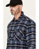 Image #2 - Hawx Men's Ball Plaid Print Long Sleeve Button-Down Flannel Work Shirt, Navy, hi-res