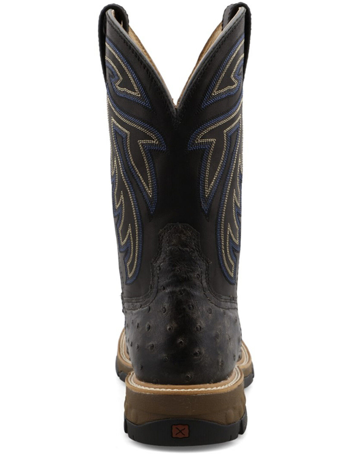 Image #5 - Twisted X Men's 11" Exotic Ostrich Western Work Boots - Nano Composite Toe, Black, hi-res