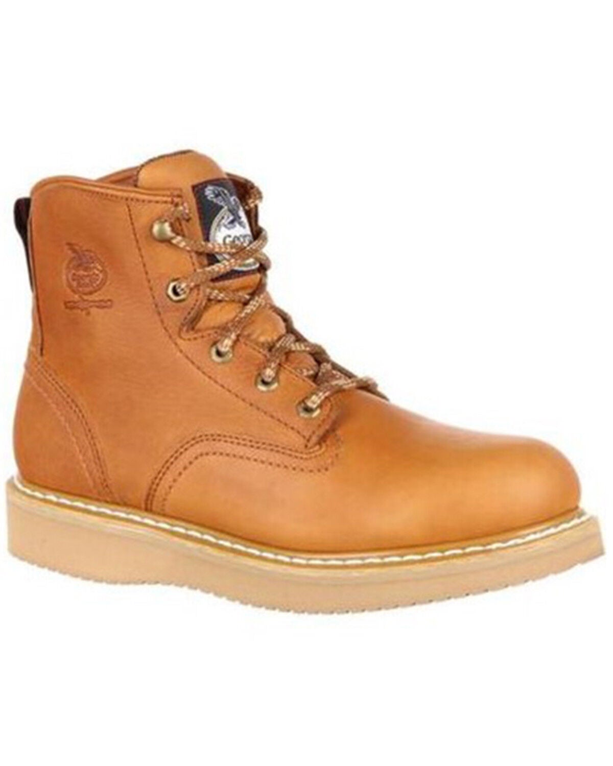 Georgia Boot Men's 6" Barracuda Gold Wedge Work Boots - Soft Toe, Gold, hi-res
