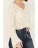 Image #3 - Shyanne Women's Bell Sleeve Cropped Crochet Sweater , Cream, hi-res