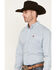 Image #2 - Cinch Men's Diamond Geo Print Long Sleeve Button-Down Western Shirt, Light Blue, hi-res