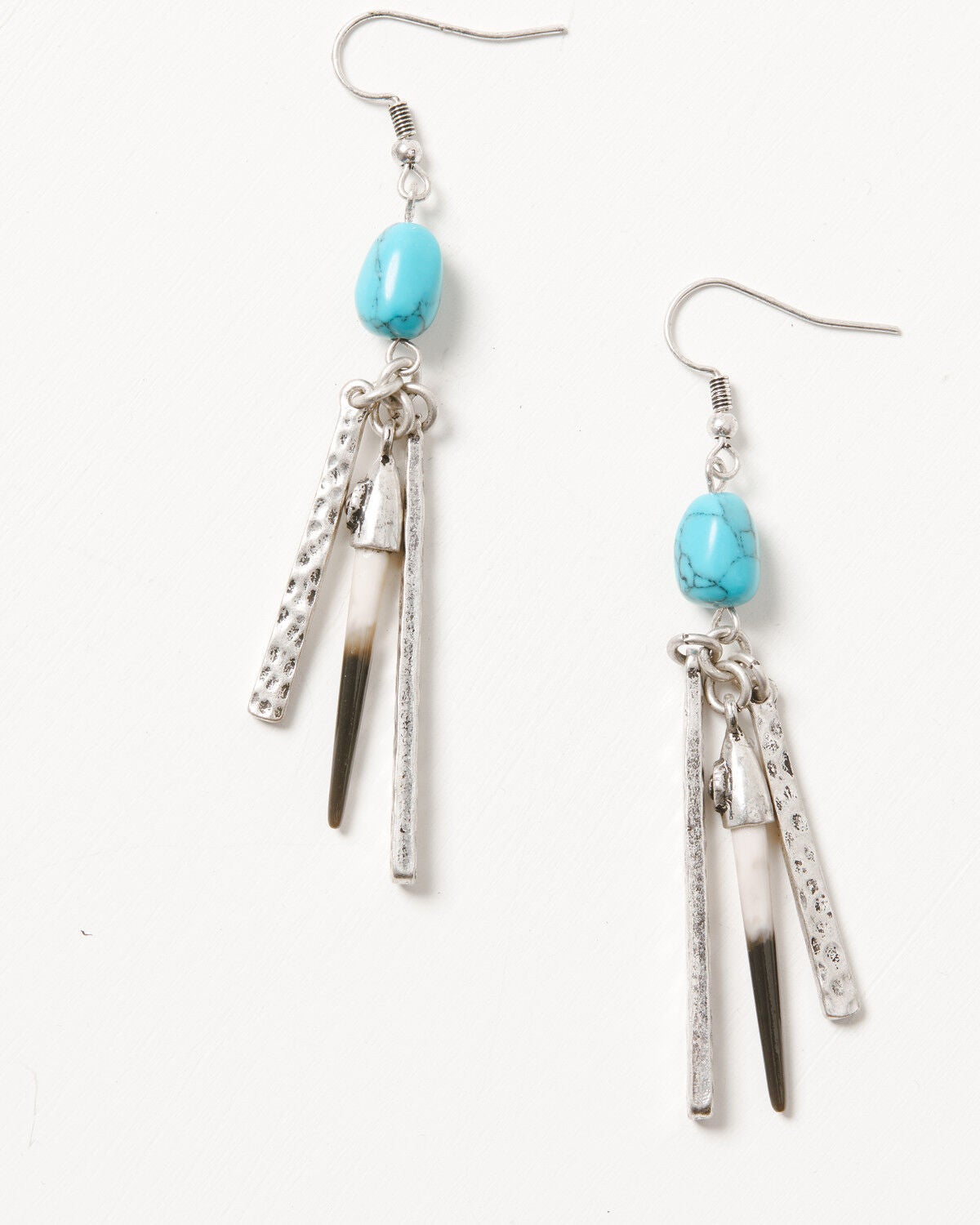 Idyllwind Women's Dangling Bone Metal Fringe Earrings, Silver, hi-res