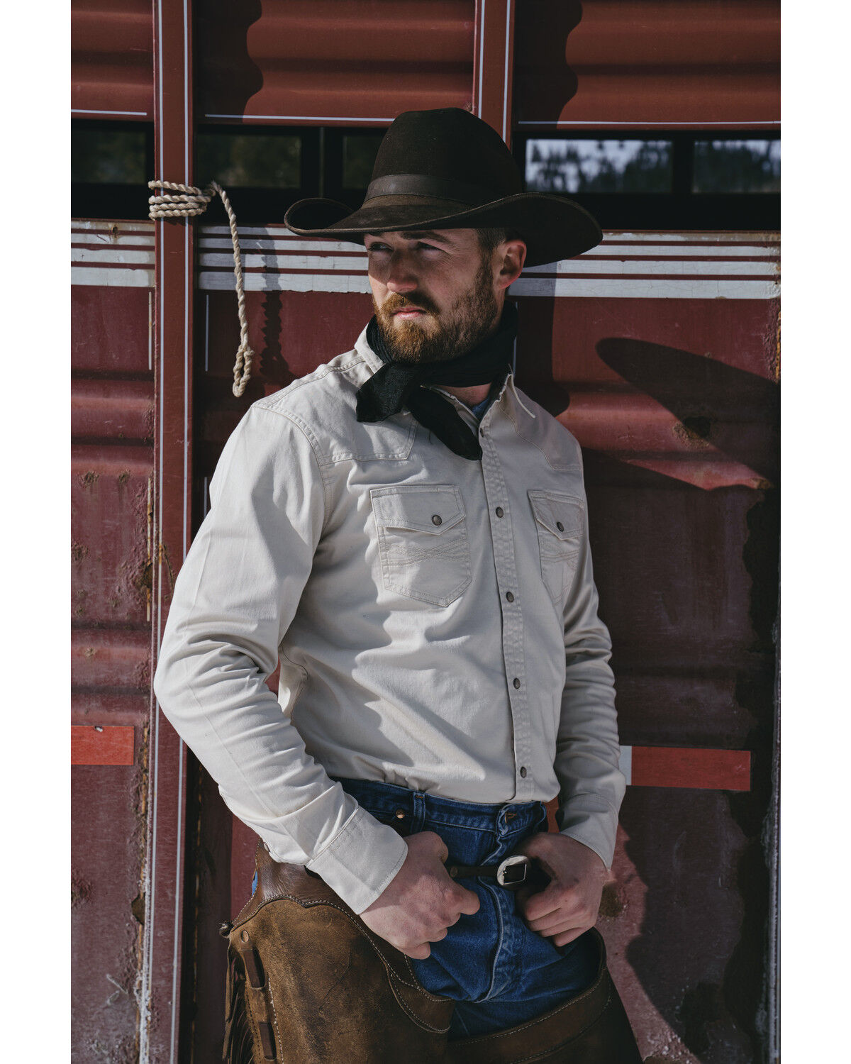 Image #1 - Blue Ranchwear Men's Heavy Twill Long Sleeve Snap Stretch Western Shirt, Navy, hi-res