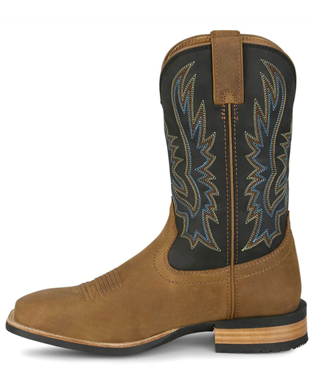 Image #3 - Justin Men's Outlaw Rustle Performance Western Boots - Broad Square Toe, Black, hi-res
