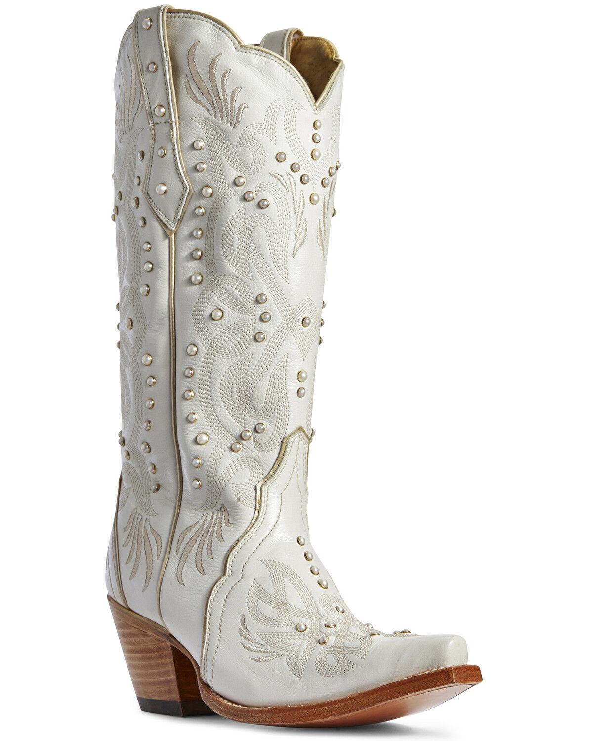 Image #1 - Ariat Women's Pearl Snow White Western Boots - Snip Toe, White, hi-res