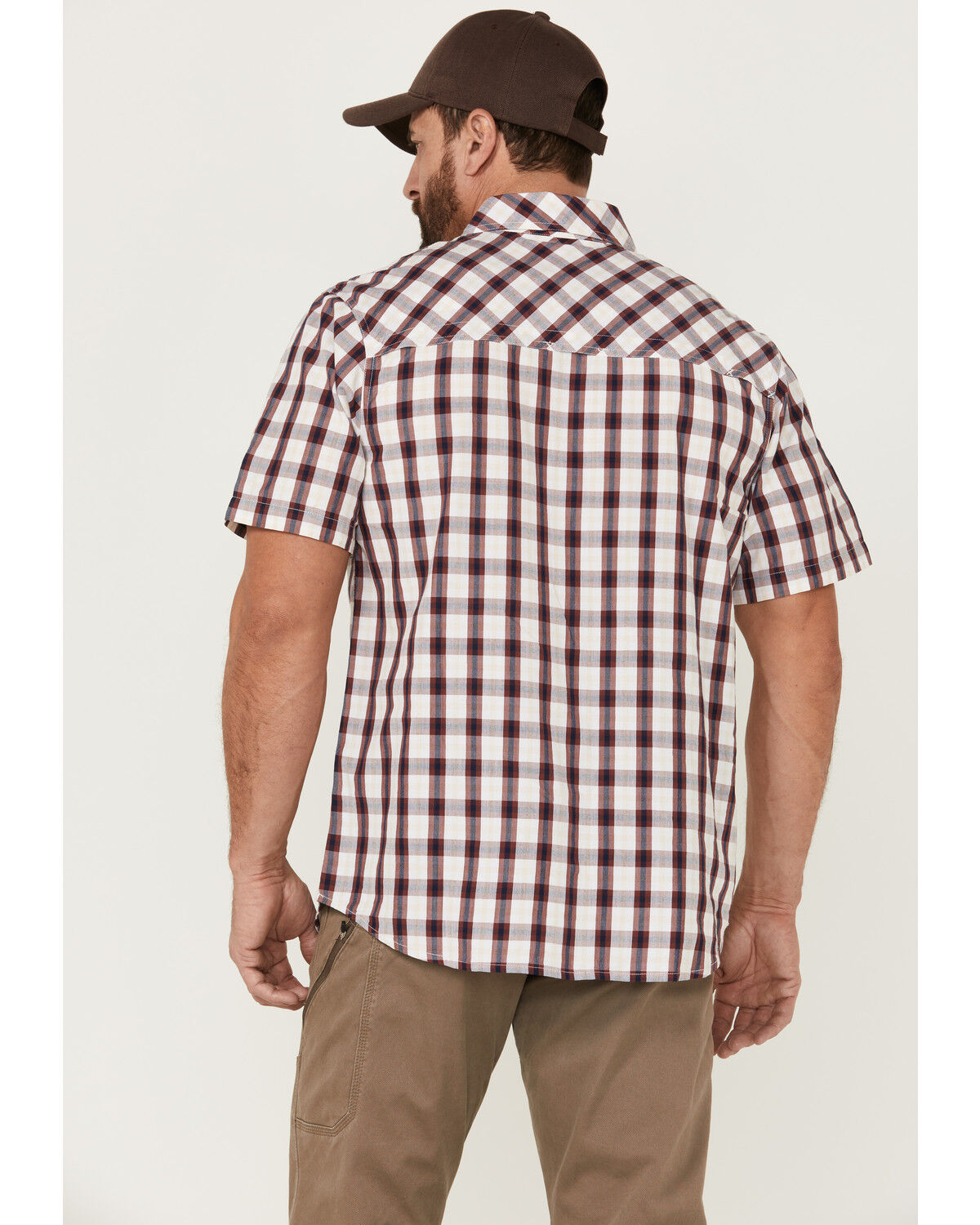 Image #4 - Resistol Men's Bradenton Windowpaine Plaid Short Sleeve Button Down Western Shirt, , hi-res