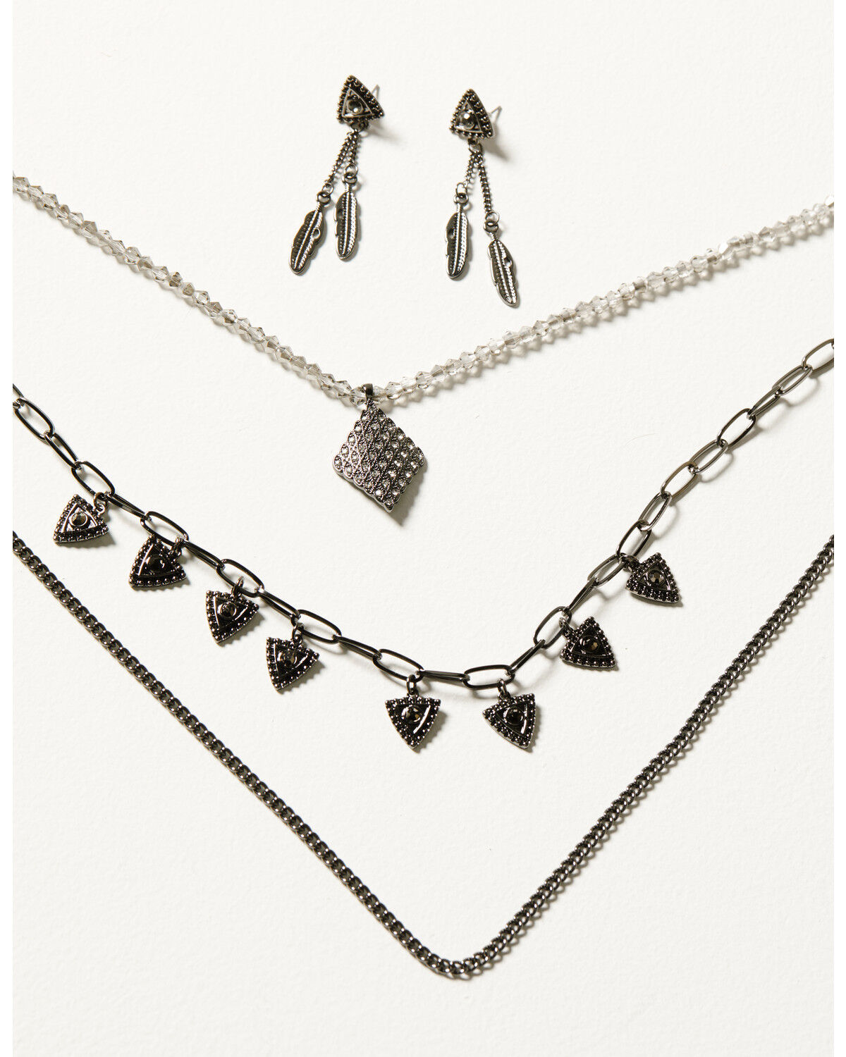 Image #1 - Shyanne Women's Enchanted Forest Diamond Chain Jewelry Set - 2 Piece, Pewter, hi-res
