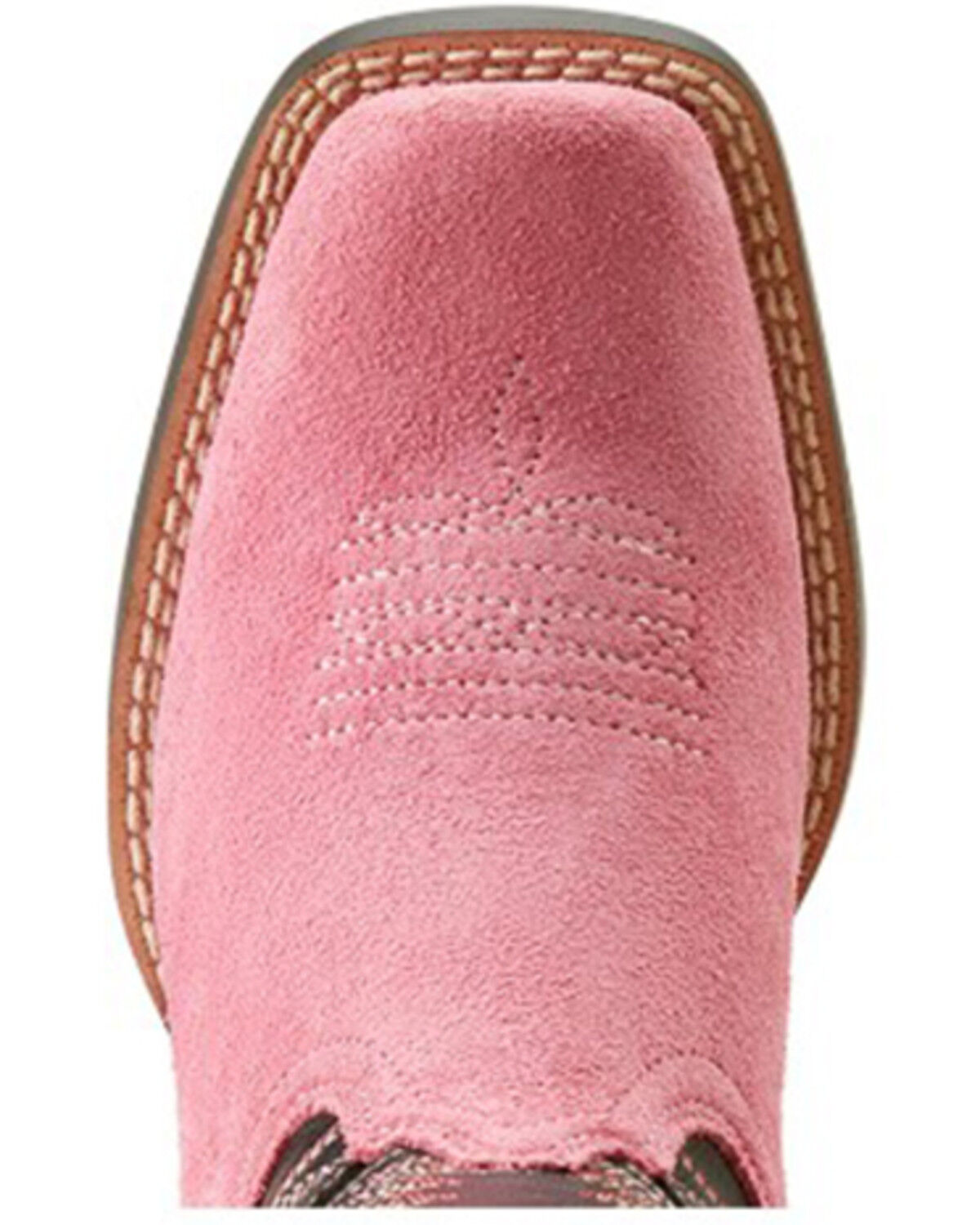 Image #4 - Ariat Girls' Futurity Fort Worth Roughout Western Boots - Broad Square Toe, Pink, hi-res