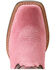 Image #4 - Ariat Girls' Futurity Fort Worth Roughout Western Boots - Broad Square Toe, Pink, hi-res