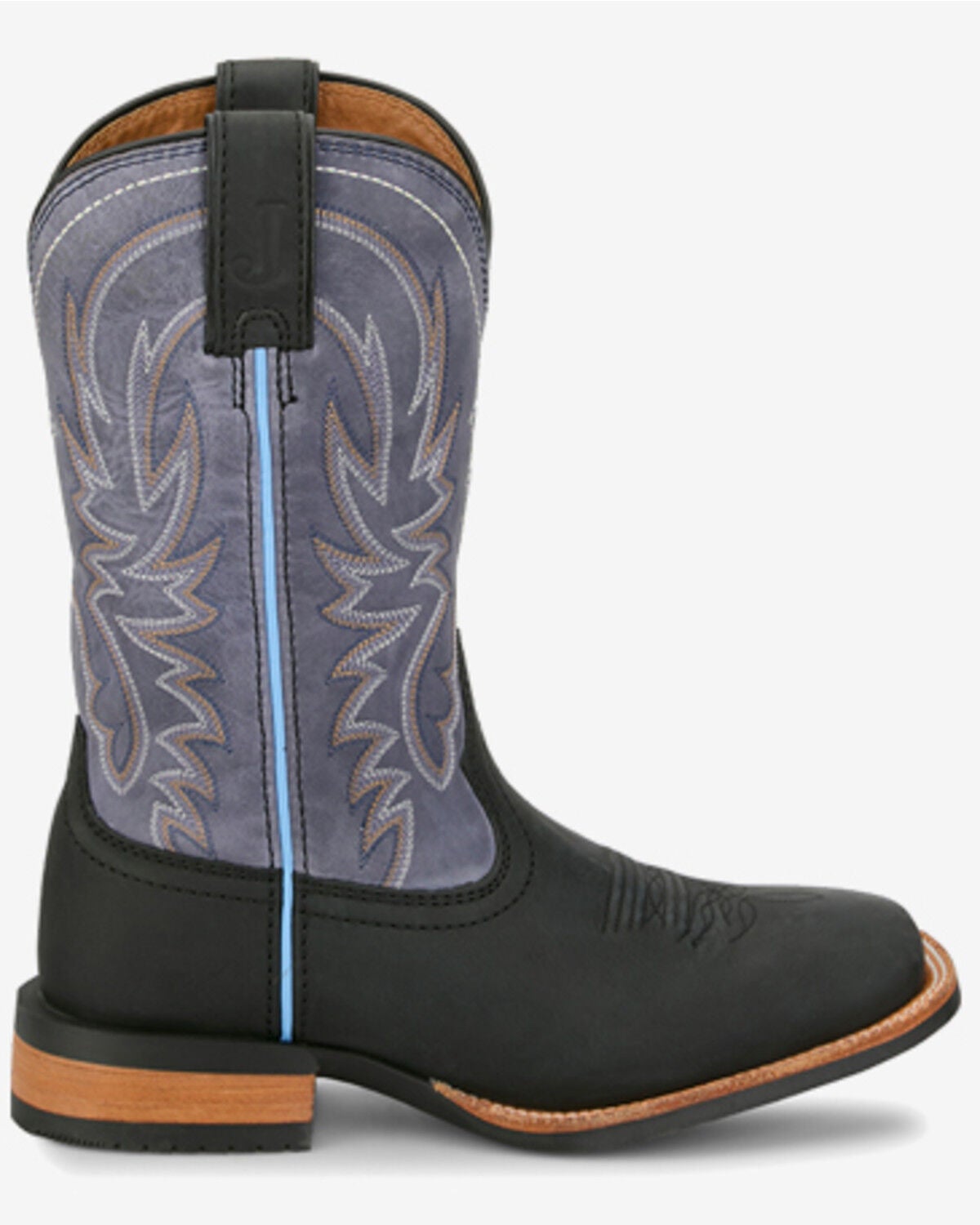 Image #2 - Justin Women's Outlaw Ryley Performance Western Boots - Broad Square Toe, Black/purple, hi-res