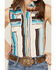 Image #3 - Cowgirl Hardware Women's Serape Striped Sleeveless Snap Western Shirt , Turquoise, hi-res