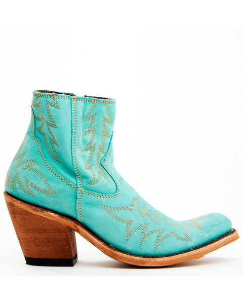 Image #2 - Caborca Silver Women's Katherine Western Booties - Round Toe, Turquoise, hi-res