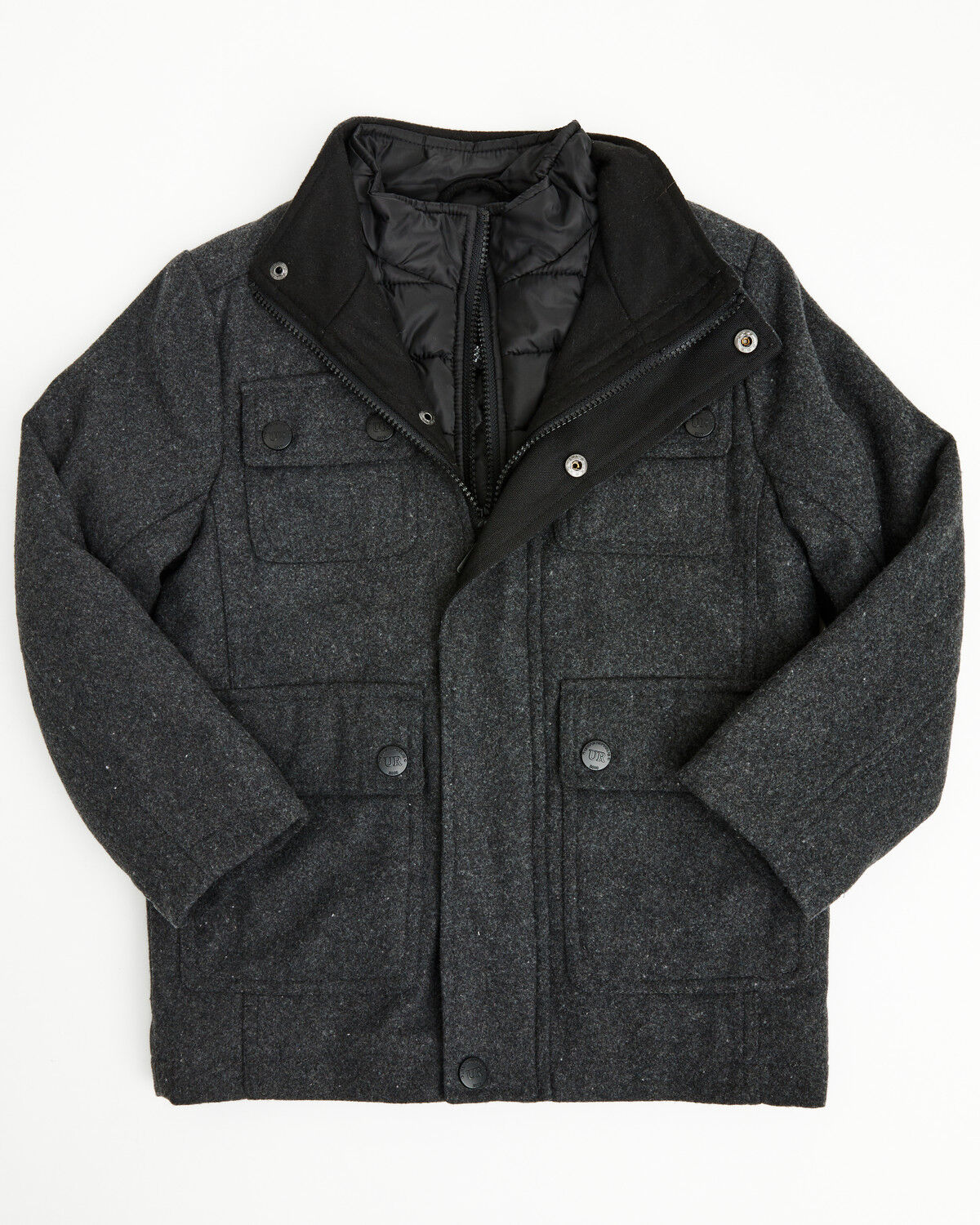Image #1 - Urban Republic Toddler Boys' Military Jacket, Charcoal, hi-res