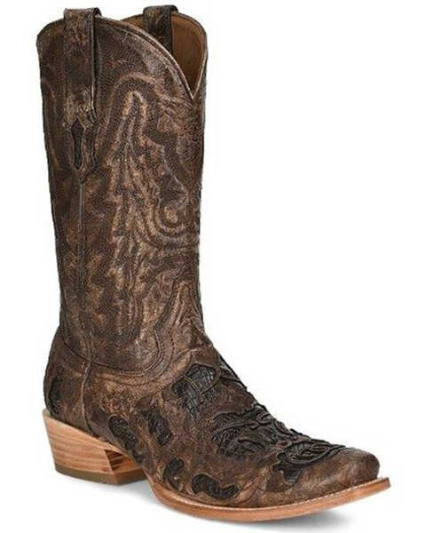 Image #1 - Corral Men's Exotic Alligator Western Boots - Snip Toe, Brown, hi-res