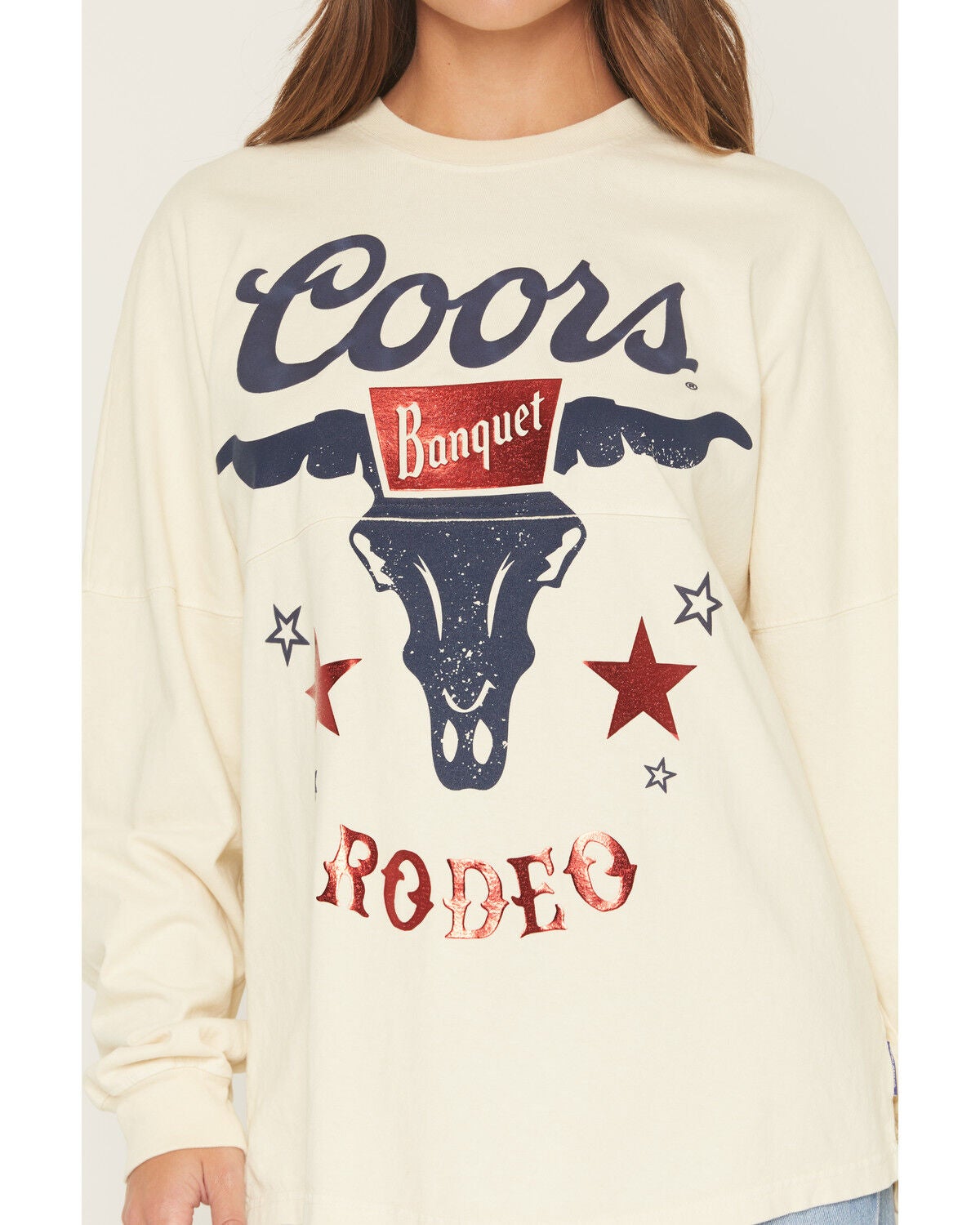 Image #3 - Coors Women's Coors Banquet Rodeo Spirit Jersey Shirt, Ivory, hi-res