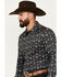Image #2 - Rock & Roll Denim Men's Southwestern Print Long Sleeve Snap Stretch Western Shirt, Black, hi-res