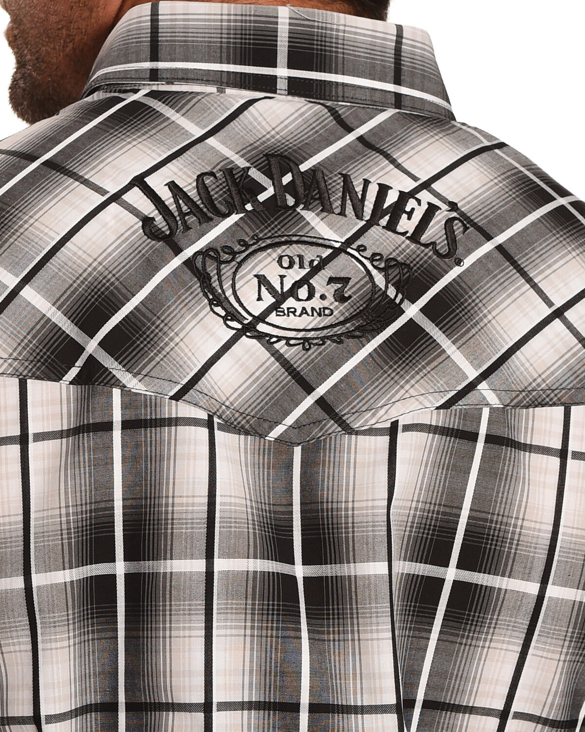 Image #3 - Jack Daniel's Men's Plaid Print Traditional Logo Short Sleeve Western Shirt, , hi-res