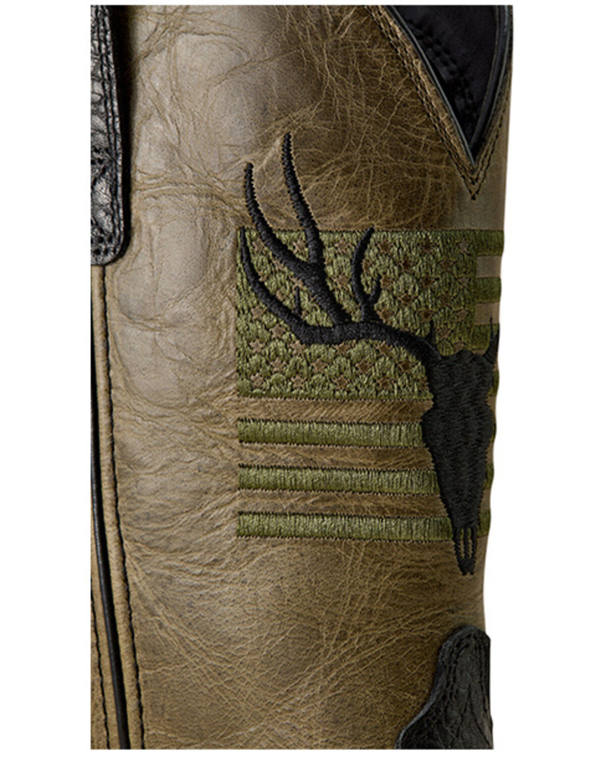Image #6 - Ariat Men's Sport Antlers Western Boots - Broad Square Toe, Black, hi-res