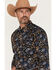 Image #2 - Cody James Men's Thornbush Paisley Print Long Sleeve Snap Western Shirt, Black, hi-res