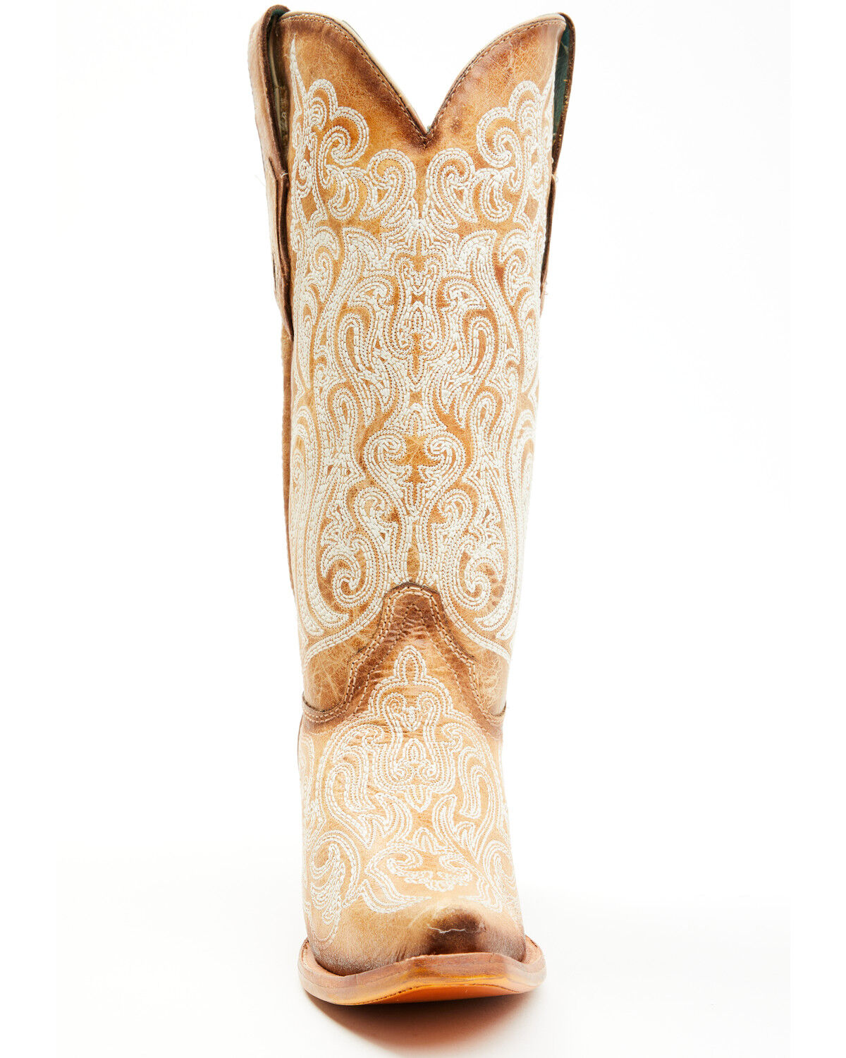Image #4 - Corral Women's Crackled Western Boots - Snip Toe, Beige, hi-res