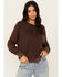 Image #1 - Cleo + Wolf Women's Waffle Knit Long Sleeve Top, Brown, hi-res