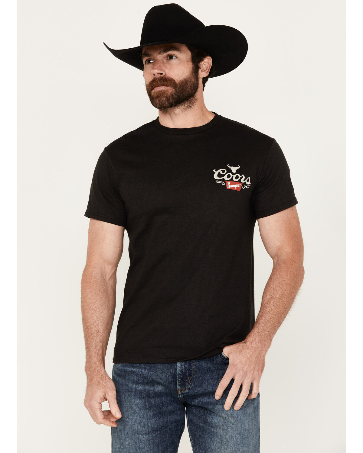 Image #4 - Coors Men's Banquet Logo Short Sleeve Graphic T-Shirt, Black, hi-res