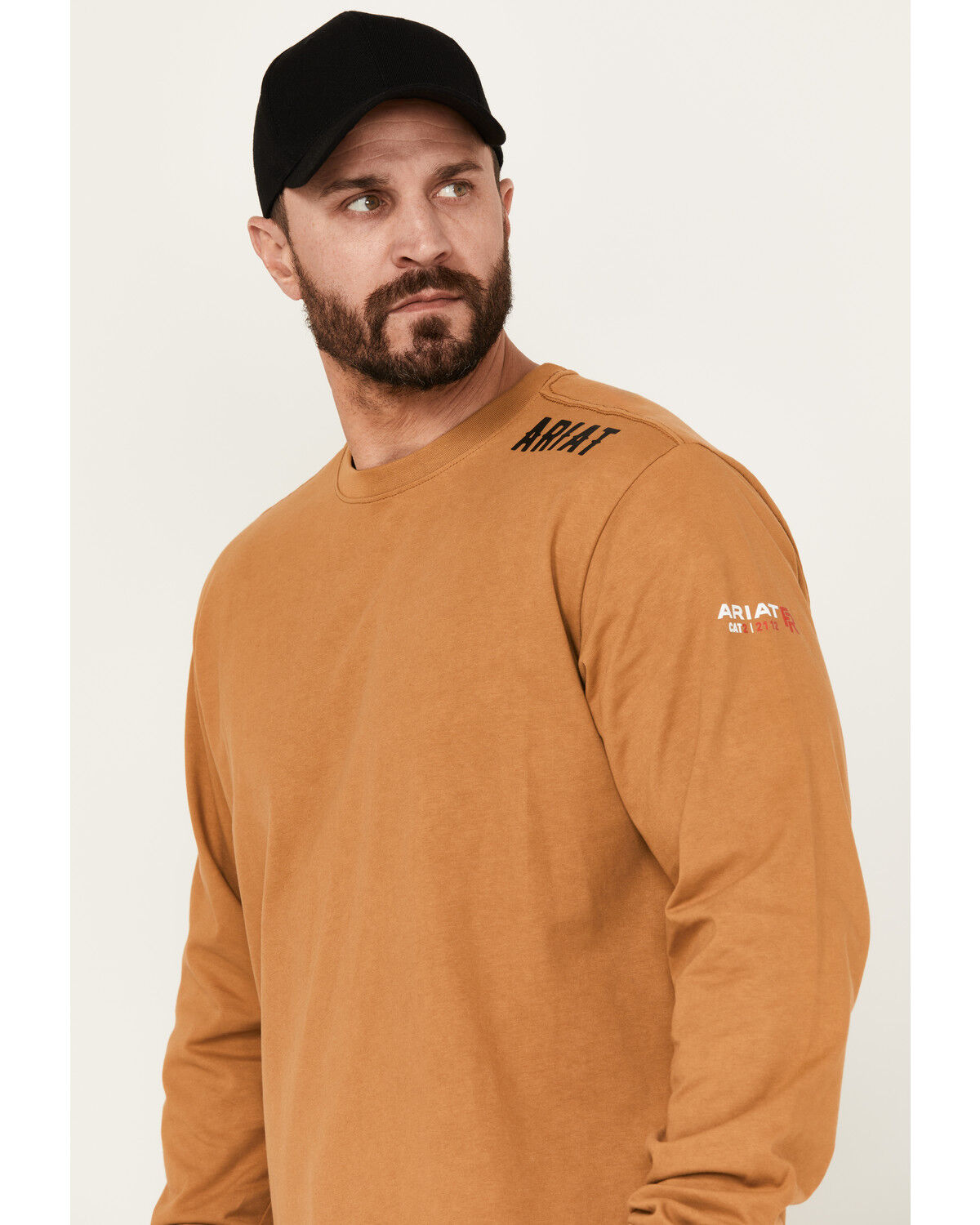 Image #3 - Ariat Men's FR Work Hard Live Free Long Sleeve T-Shirt, Brown, hi-res