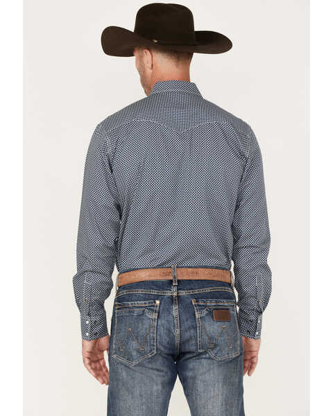 Image #4 - Cinch Men's Modern Fit Small Geo Print Snap Western Shirt , Blue, hi-res