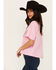Image #2 - Mainstrip Women's Howdy Rhinestone Short Sleeve Cropped Graphic Tee, Pink, hi-res