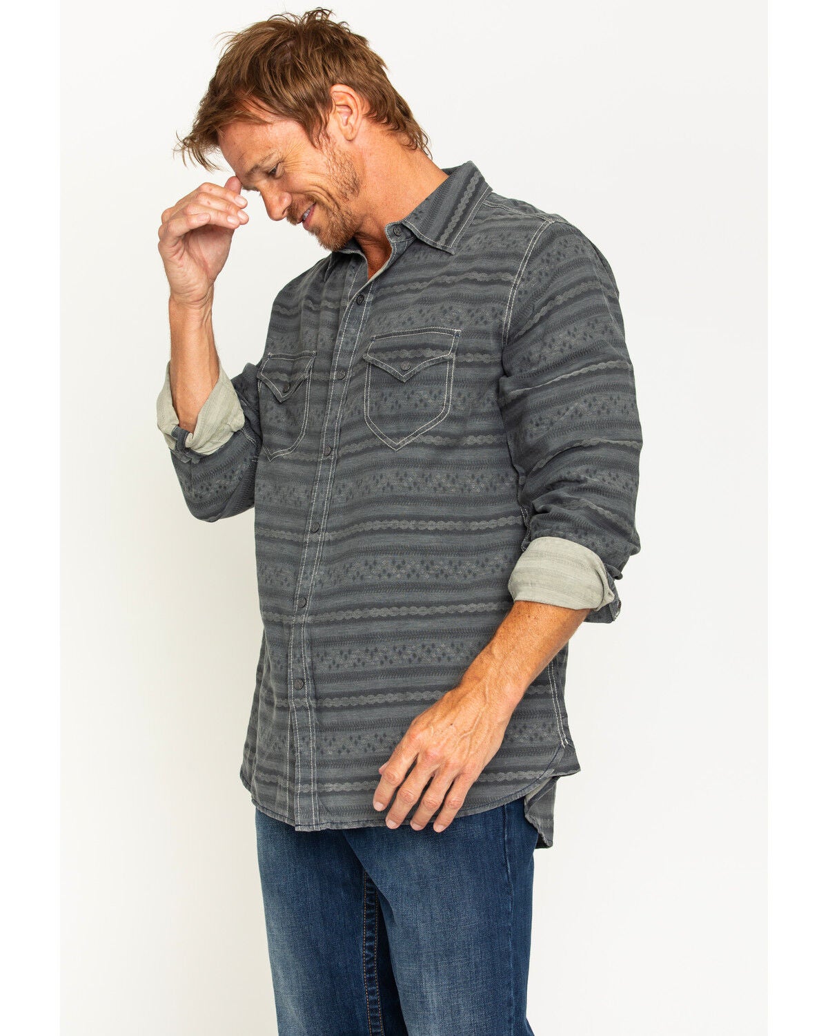 Ryan Michael Men's Horizontal Stripe 