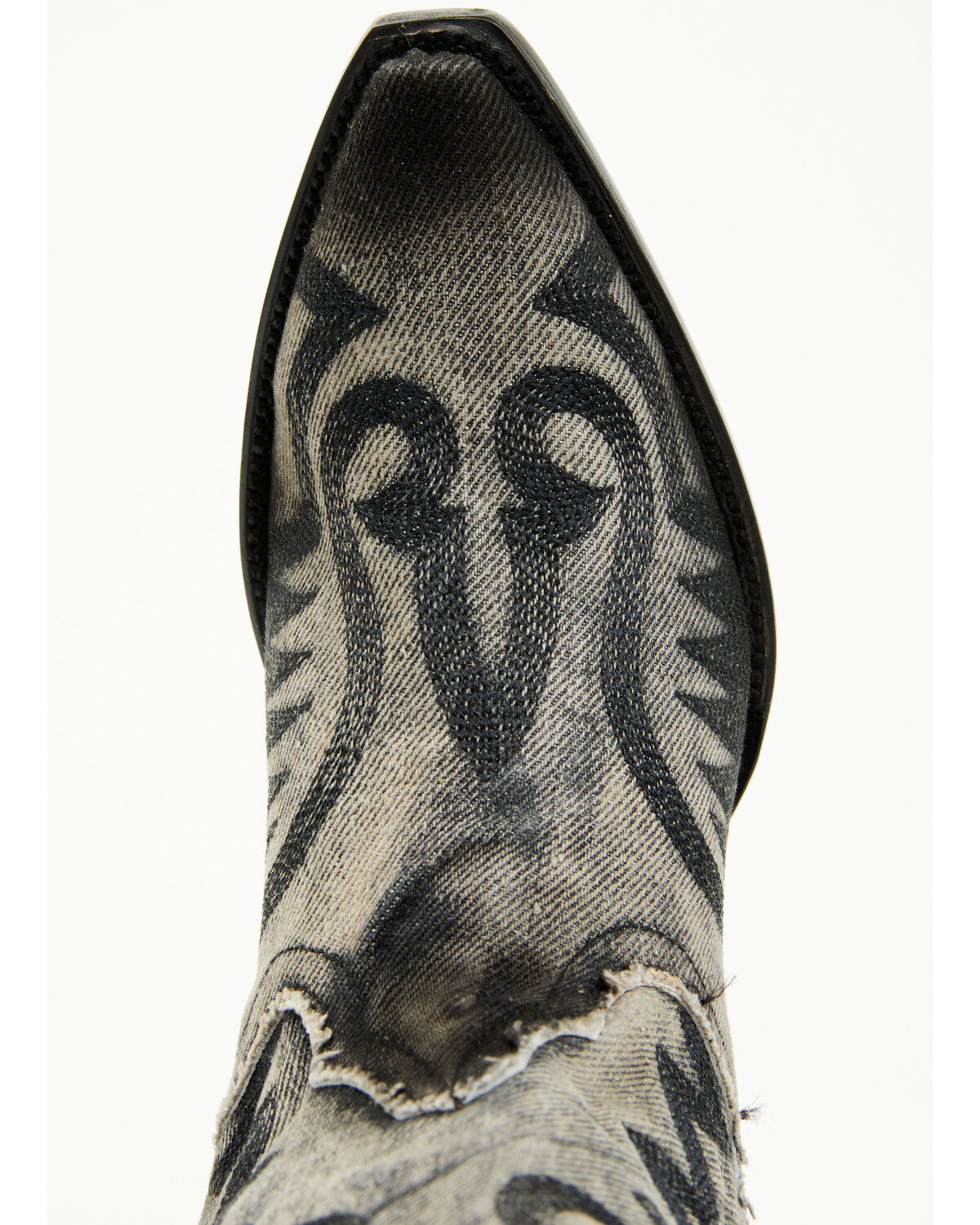 Image #6 - Dan Post Women's Denim Darlin Tall Western Boots - Snip Toe, Black, hi-res