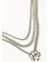 Shyanne Women's Round Ball & Chain Blossom Pendant Layered Necklace, Ivory, hi-res