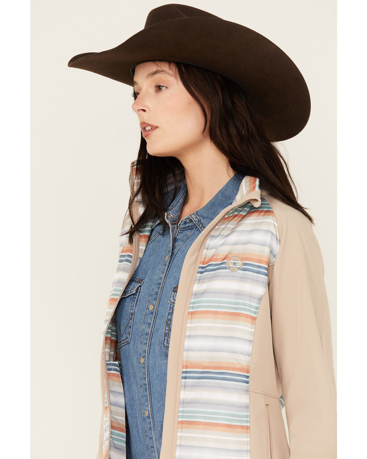 Image #2 - Hooey Women's Serape Striped Softshell Jacket, Lavender, hi-res