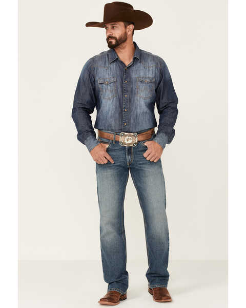 Image #1 - Ariat Men's M4 Campbell 2X Medium Wash Performance Relaxed Bootcut Jeans , Blue, hi-res