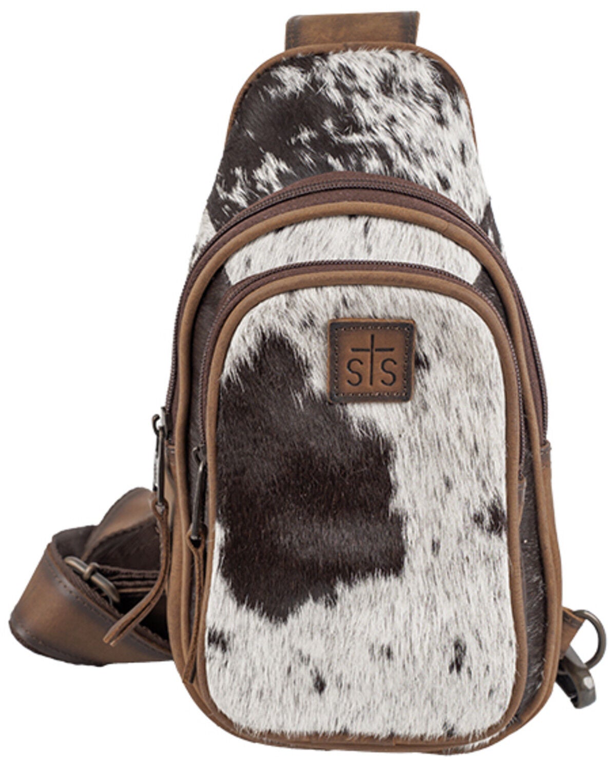 STS Ranchwear By Carroll Women's Sojourner Cowhide Sling Bag, Brown, hi-res