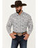 Image #1 - Rodeo Clothing Men's Paisley Print Long Sleeve Pearl Snap Western Shirt, White, hi-res