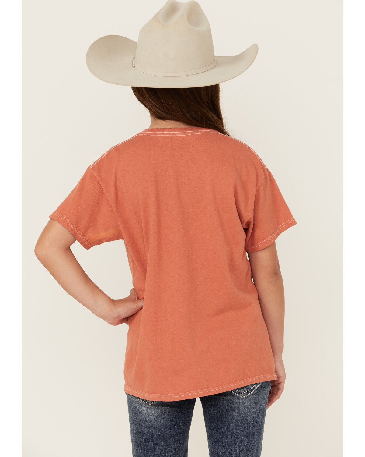 Image #4 - American Highway Girls' Best In The West Short Sleeve Graphic Tee, Rust Copper, hi-res