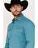 Image #2 - Wrangler Retro Men's Premium Solid Long Sleeve Snap Western Shirt, Teal, hi-res