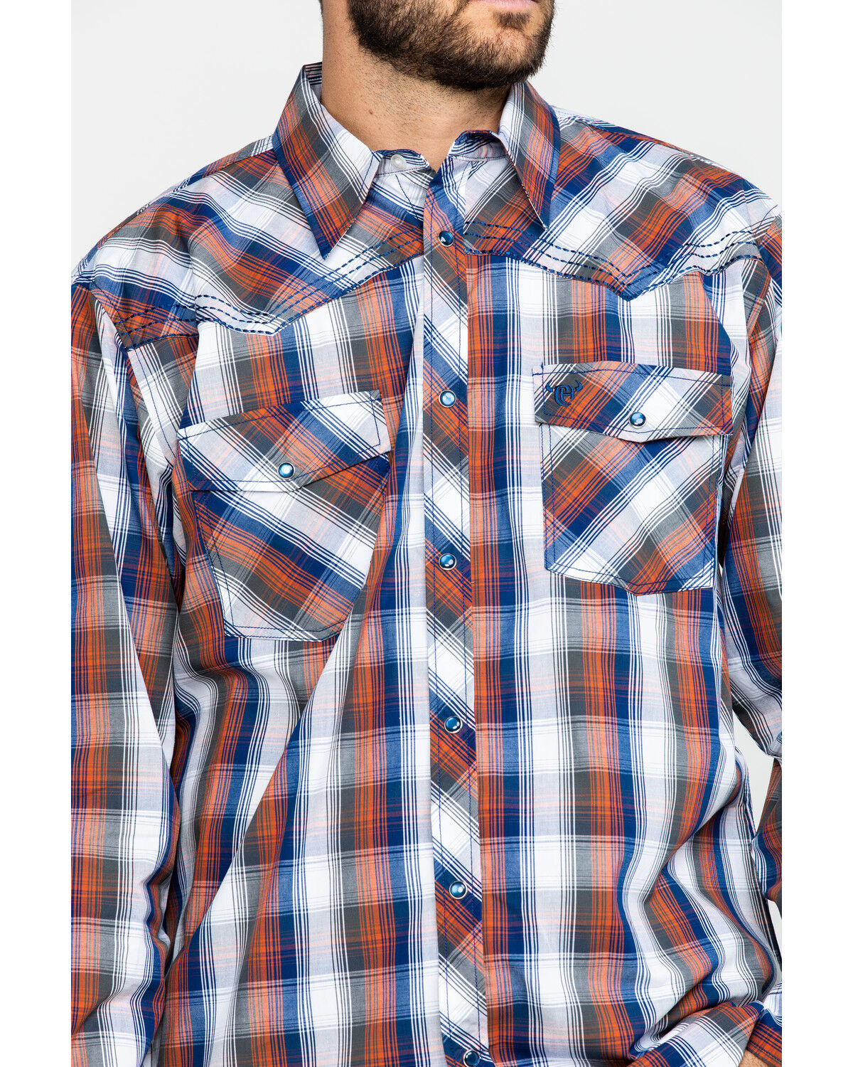 Image #4 - Cowboy Hardware Men's Multi Large Plaid Long Sleeve Western Shirt, , hi-res