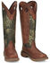Image #1 - Justin Men's Rush Strike Camo Shaft Leather Pull On Snake Boots - Square Toe , Camouflage, hi-res