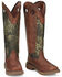 Image #1 - Justin Men's Rush Strike Camo Shaft Leather Pull On Snake Boots - Square Toe, Camouflage, hi-res