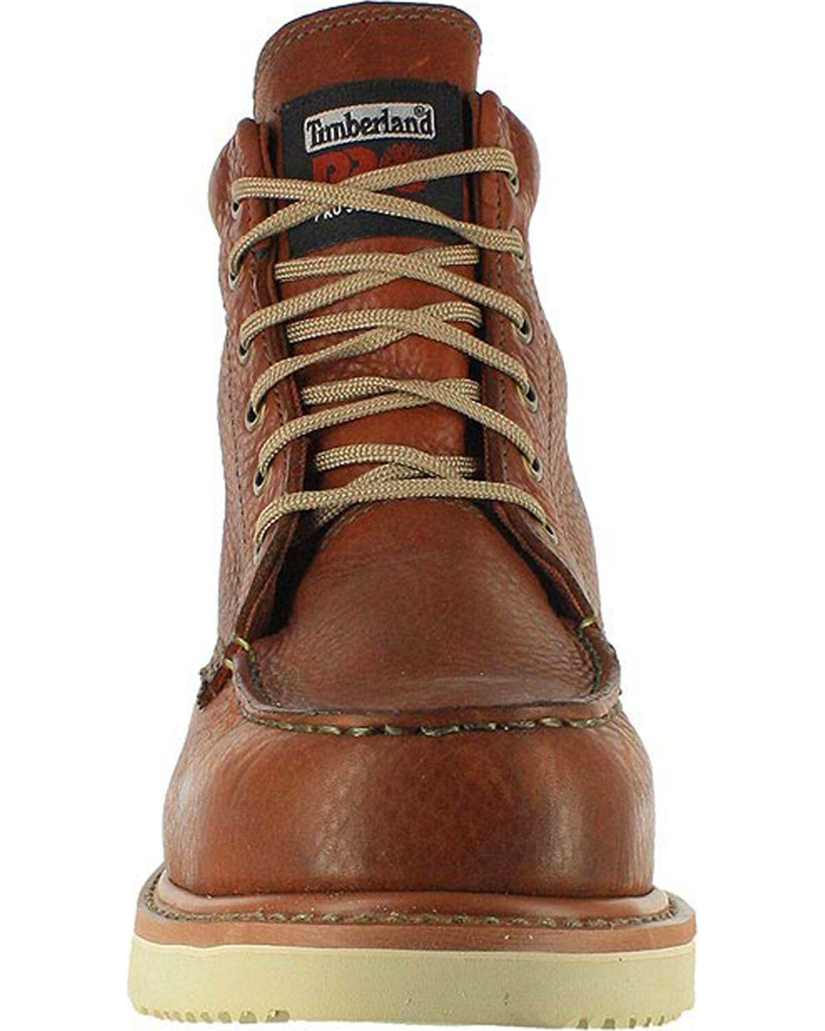 Image #4 - Timberland PRO Men's 6" Wedge Boots - Moc Toe, Brown, hi-res