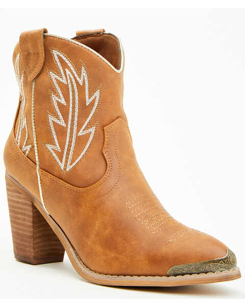Image #1 - Volatile Women's Taylor Booties - Pointed Toe , Tan, hi-res