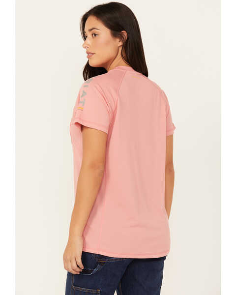 Image #4 - Ariat Women's Rebar Heat Fighter Short Sleeve Work Shirt , Dark Pink, hi-res